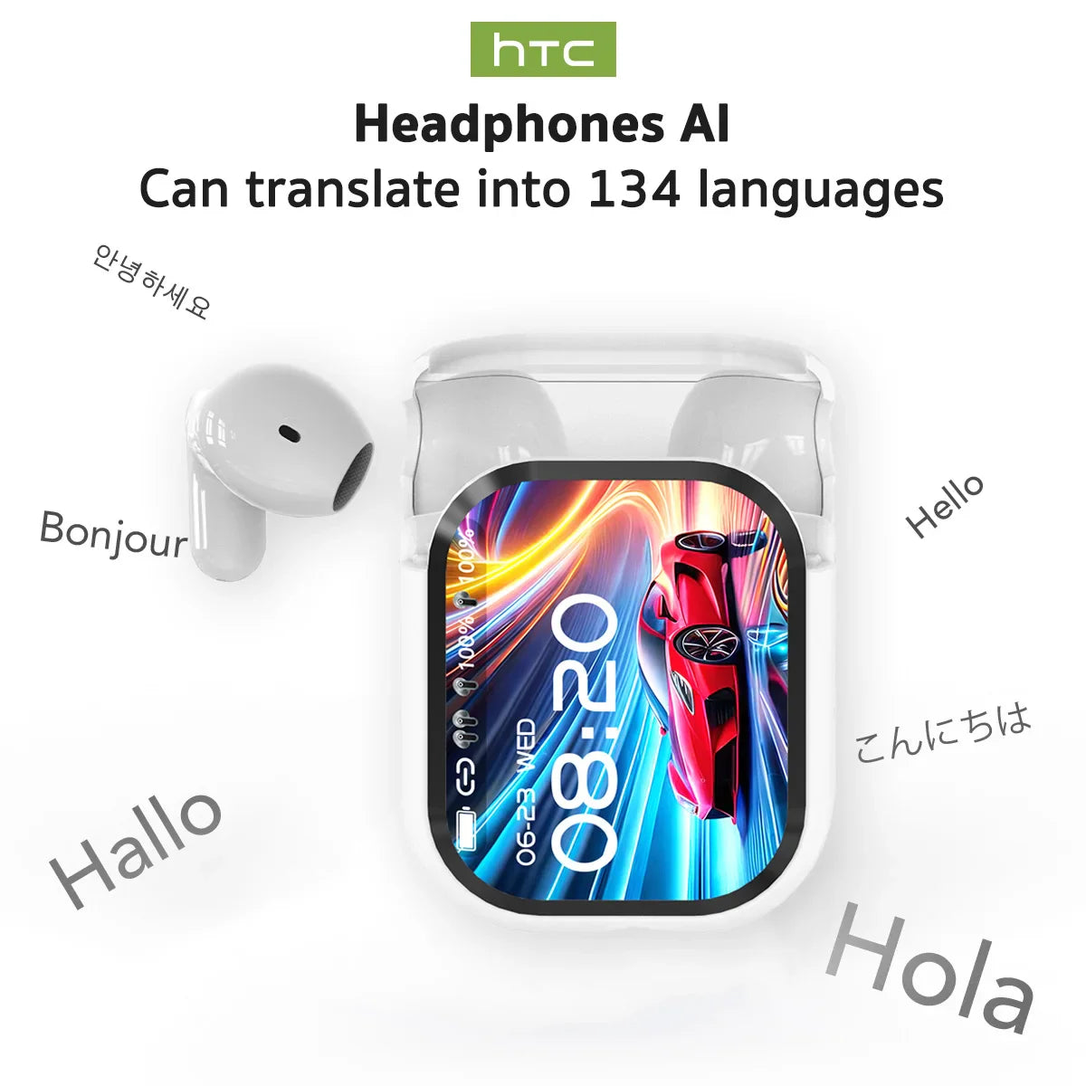 2026 New Bluetooth 6.0 Wireless Headset Translation Headset IPX4 Waterproof Grade And Long Battery Life.