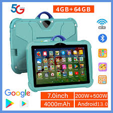 New5G Wif 7Inch Google Tablet forChildren Learning Education Kids TabletsQuad Core 4GB RAM64GB ROM Dua BOW Cameras