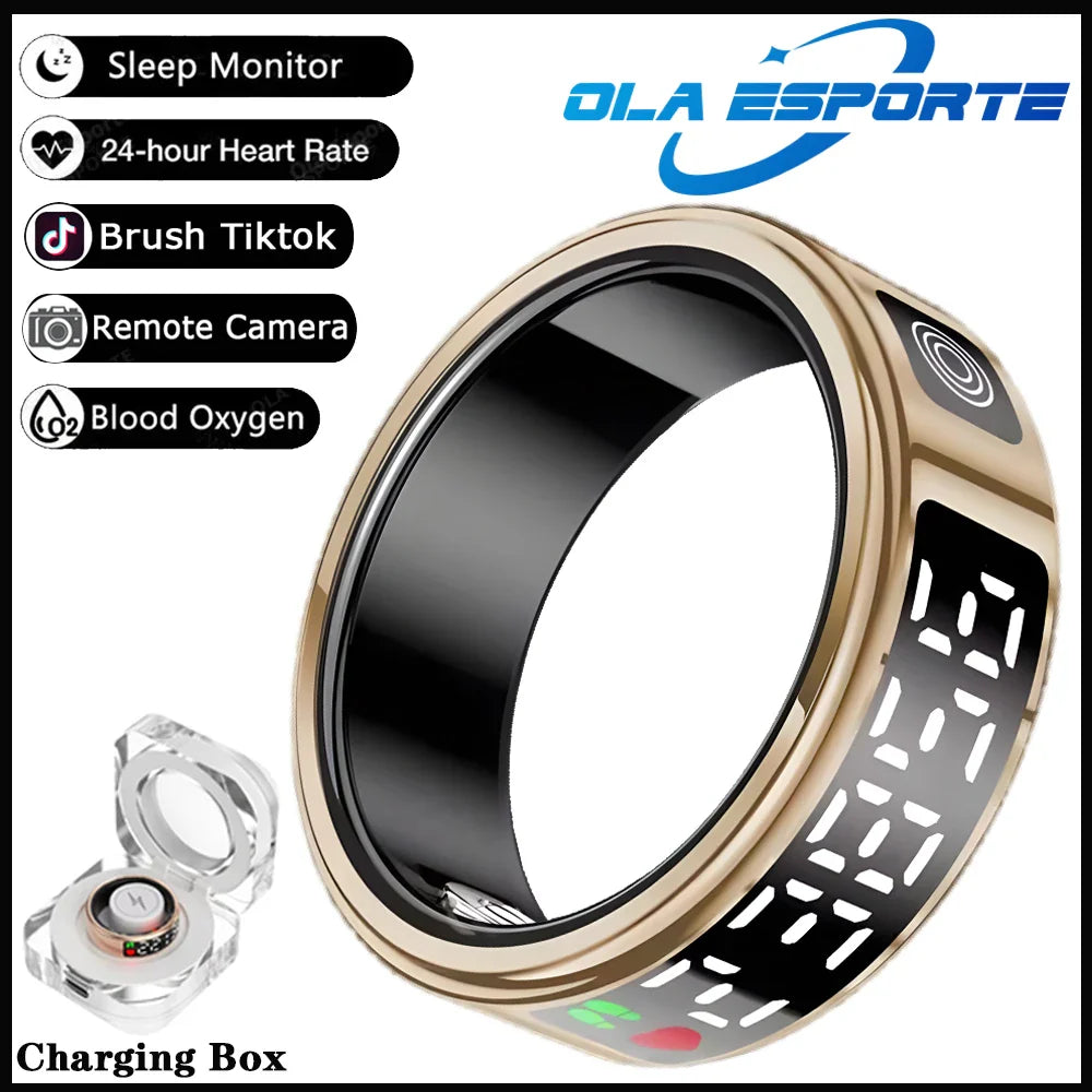 New Display Screen Smart Ring For Xiaomi Samsung Ring Gesture Swipe Video/Brush Tiktok Health Monitor 5ATM Waterproof Smartring