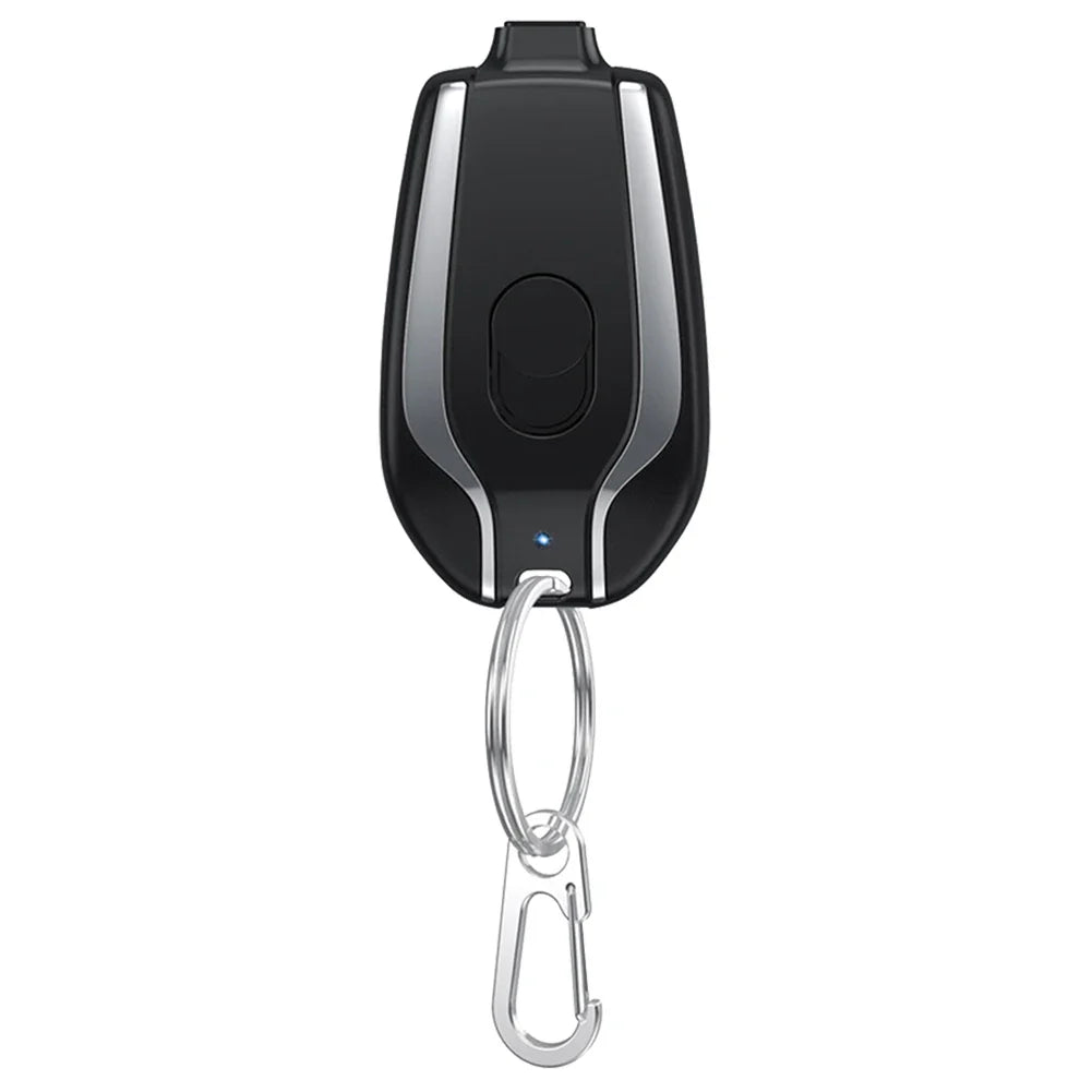 Portable Keychain Charger 1500mAh Wireless Mini Battery Pack Fast Charging Backup Power Bank Type-C For iPhone Android Devices