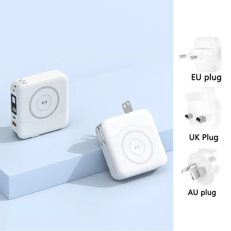 6 in 1 15W Magnetic Wireless Power Bank 22.5W Fast Charging Wall Charger for iPhone iwatch Samsung Powerbank with AC Plug Cable