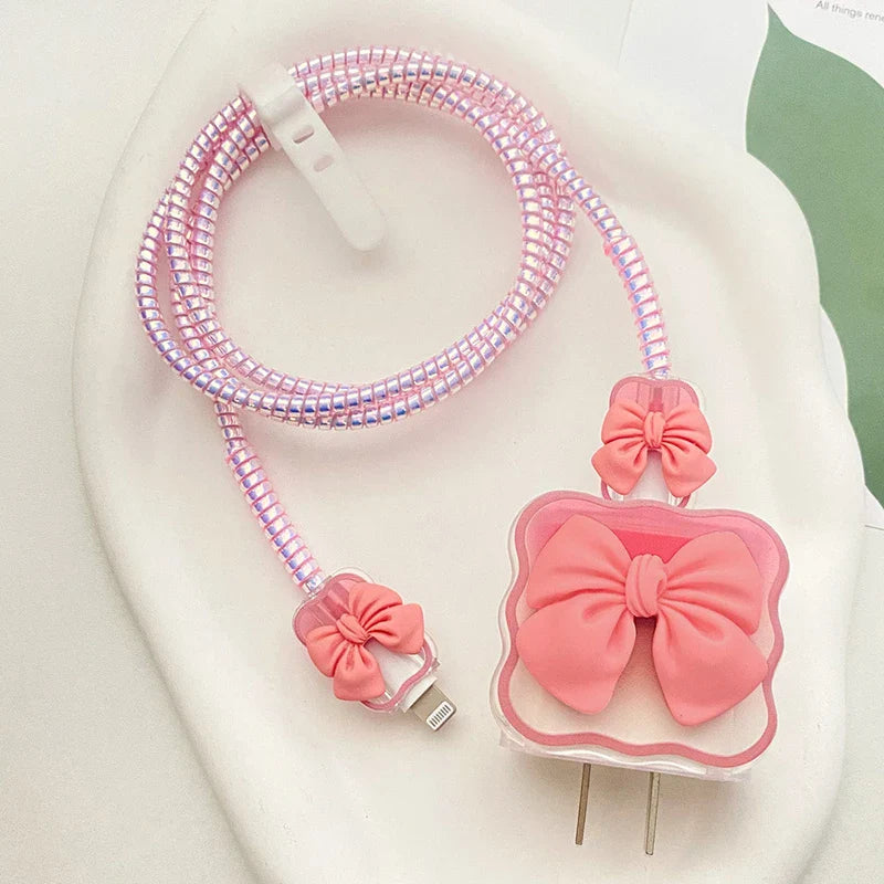 Changeable Charging Head Protective Cover Pink Lightweight Charger Protector For Iphone Portable Cute Mobile Phone Charger Cover