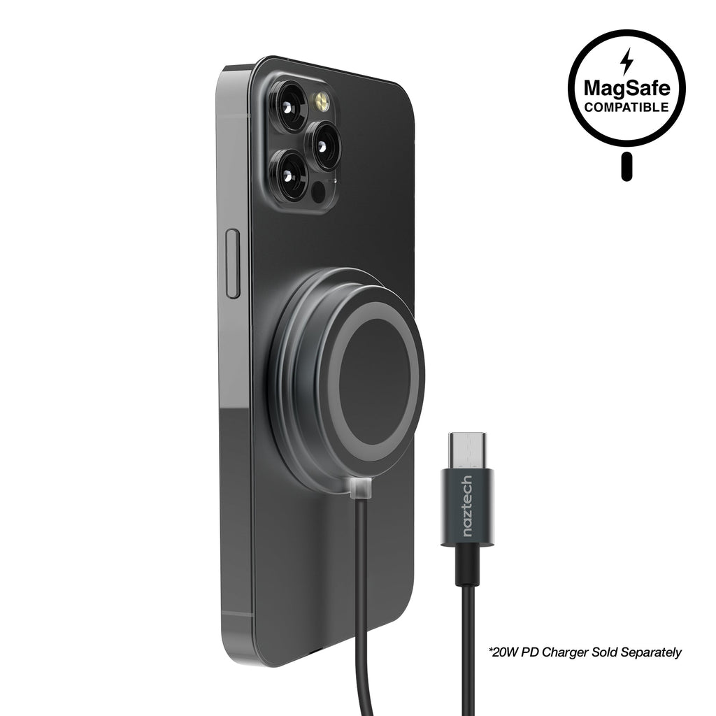 Naztech Alloy Magnetic 15W Wireless Fast Charger Black (15438-HYP)