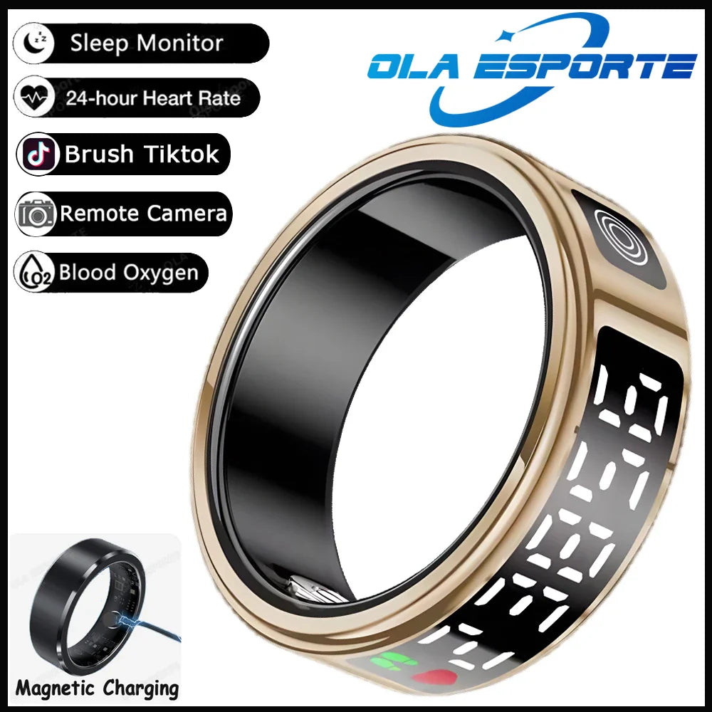 New Display Screen Smart Ring For Xiaomi Samsung Ring Gesture Swipe Video/Brush Tiktok Health Monitor 5ATM Waterproof Smartring