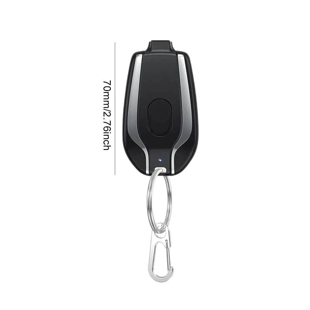 Portable Keychain Charger 1500mAh Wireless Mini Battery Pack Fast Charging Backup Power Bank Type-C For iPhone Android Devices