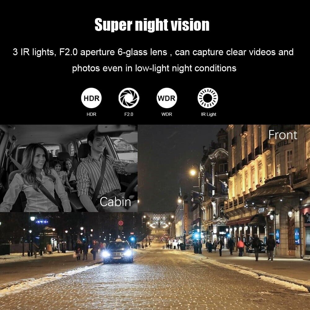 1080P Dual Dash Cam with Front and Rear Cameras
