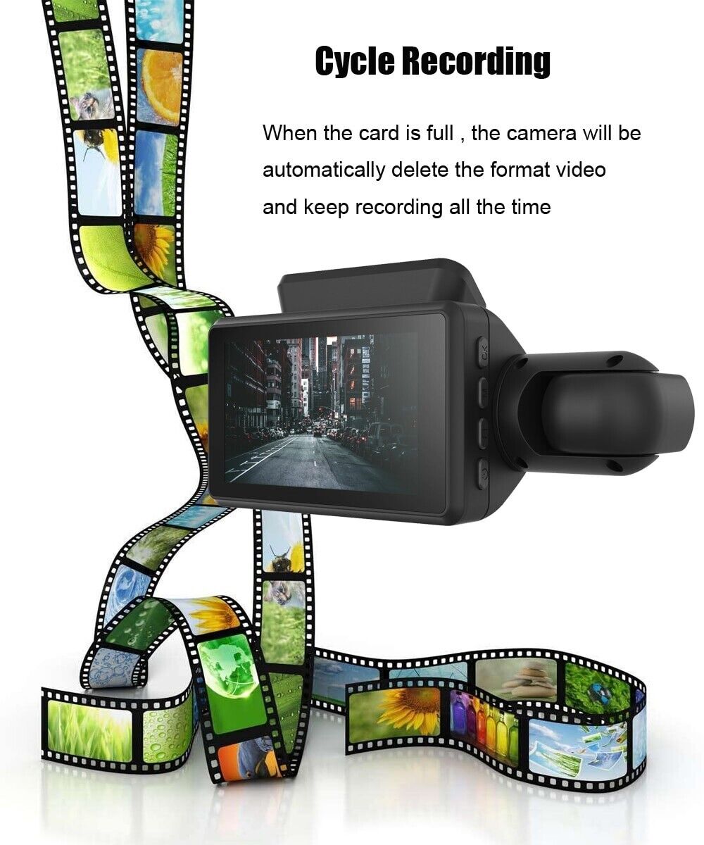 1080P Dual Dash Cam with Front and Rear Cameras