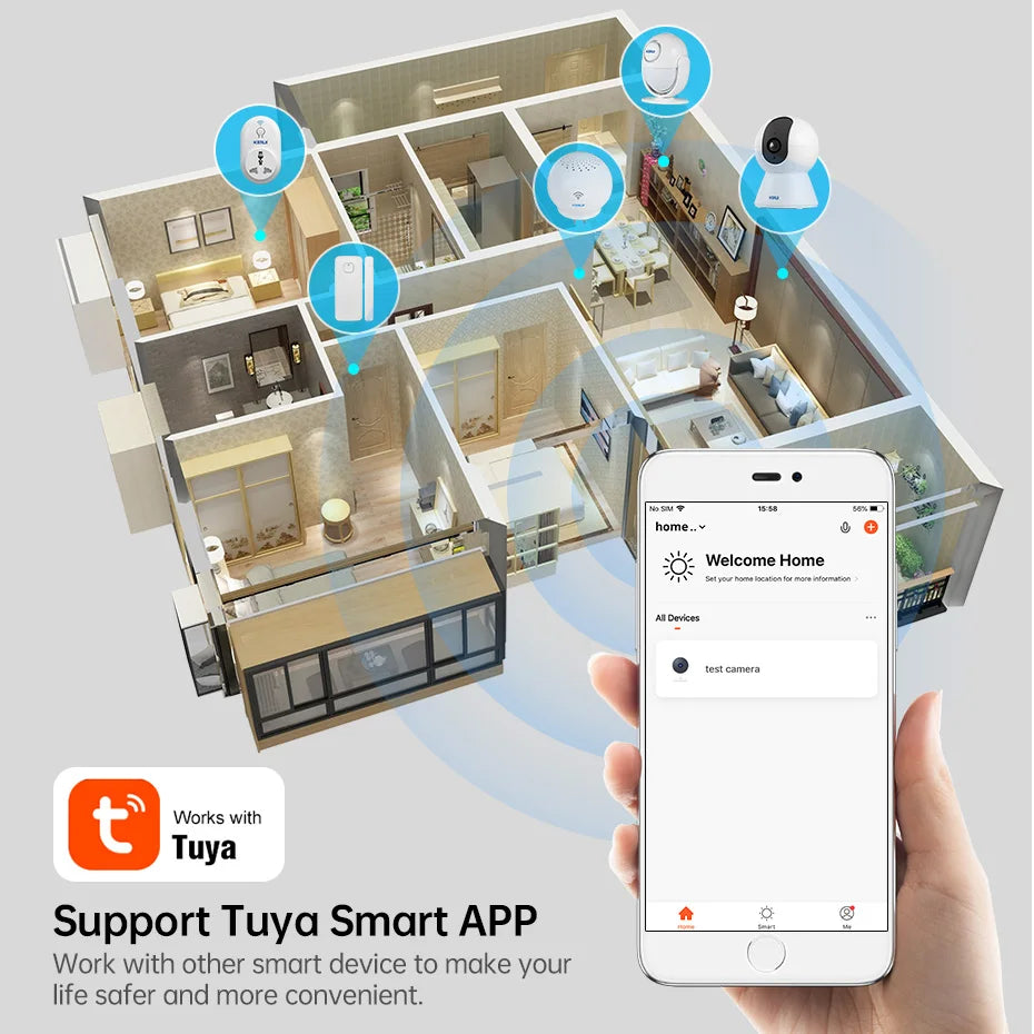 KERUI 5MP 4K Mini WiFi Camera – AI Tracking, Tuya Smart, Indoor CCTV