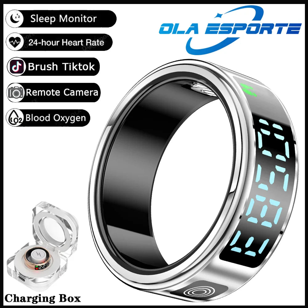 New Display Screen Smart Ring For Xiaomi Samsung Ring Gesture Swipe Video/Brush Tiktok Health Monitor 5ATM Waterproof Smartring