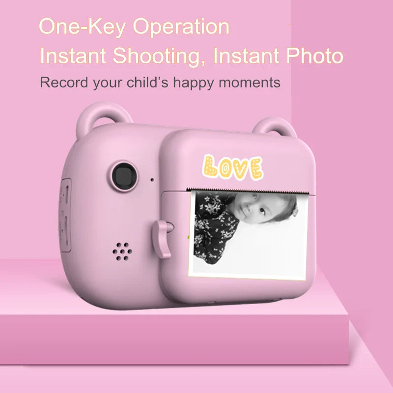 A7B Kids Digital Camera – Instant Print, 1080P Video, Mini Thermal Photo Printer