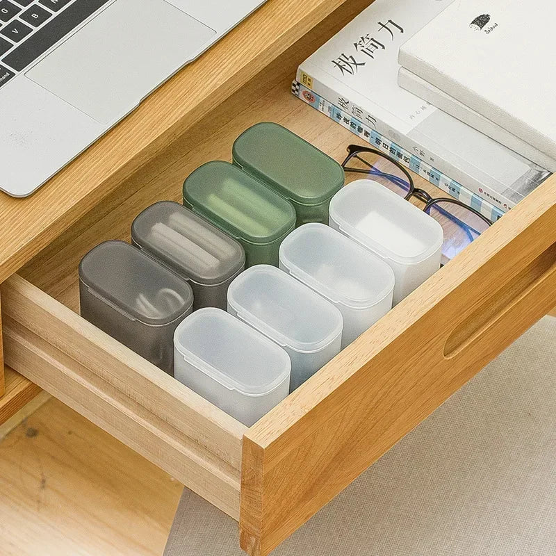 Portable Travel Data Cable Storage Box (with Lid), Phone Charger Storage, Data Cable, Data Head, Lipstick, Earrings