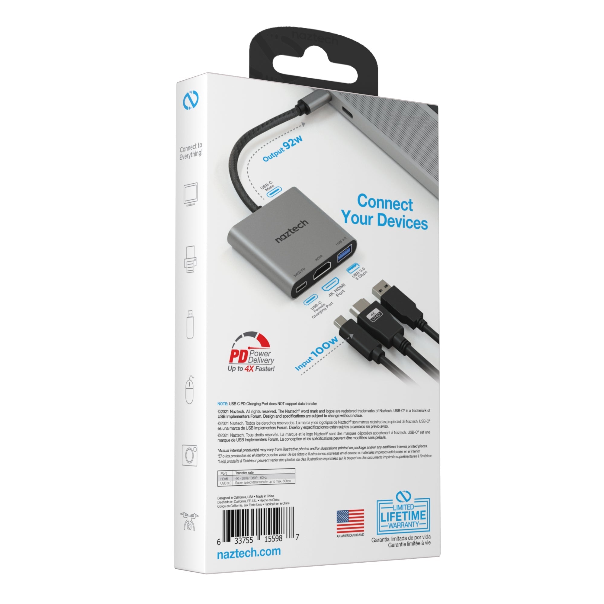 Naztech MaxDrive 3100W Portable USB-C Hub (15598-HYP)
