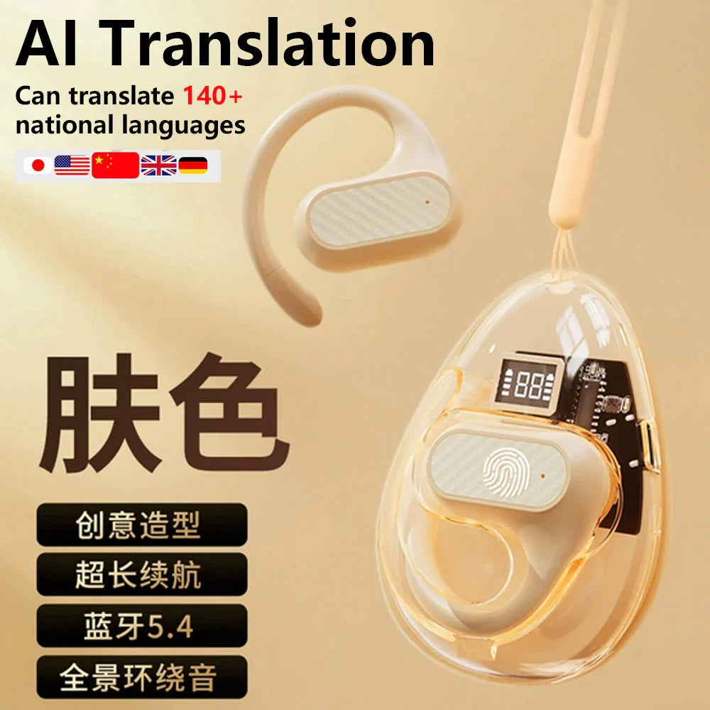 Choice HYUNDAI Openair5 AI Bluetooth Translation Earphones Hanging Ear Type AI Intelligent 100+ languages Meeting Earphone Gift