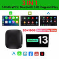 LEXXSON 3-in-1 CarPlay AI Box – Android 13, Wireless Android Auto, USB TV Adapter