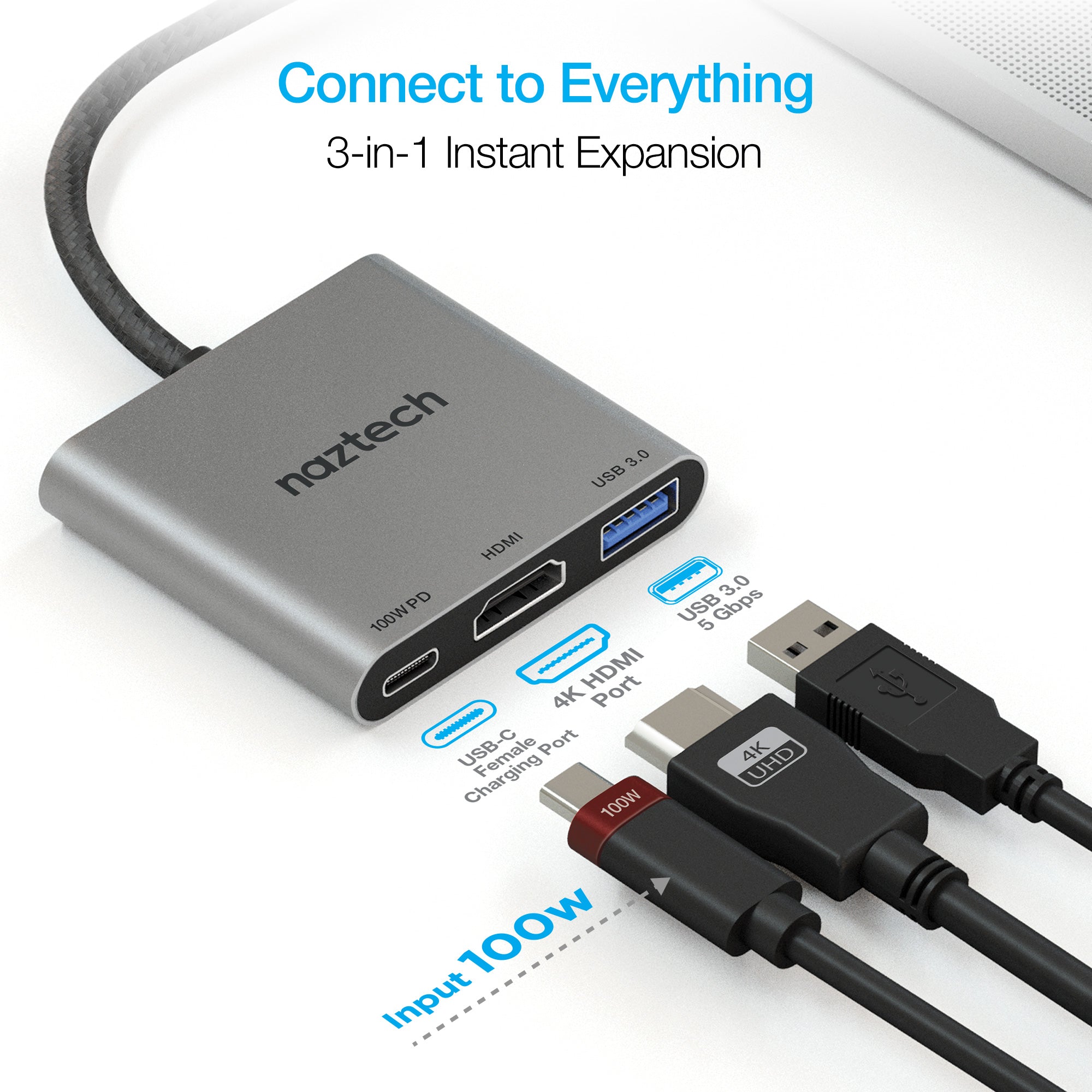 Naztech MaxDrive 3100W Portable USB-C Hub (15598-HYP)