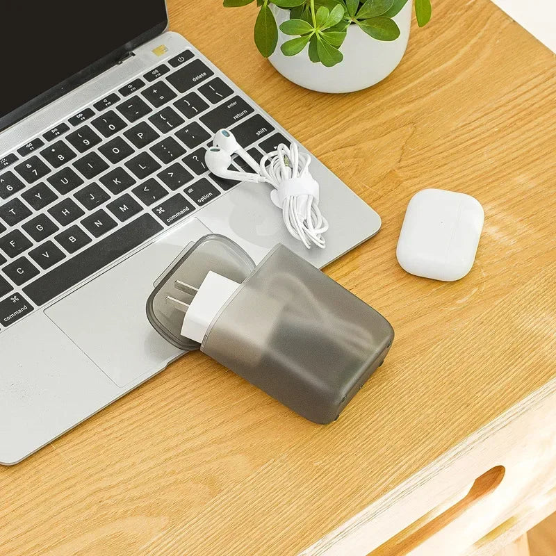 Portable Travel Data Cable Storage Box (with Lid), Phone Charger Storage, Data Cable, Data Head, Lipstick, Earrings