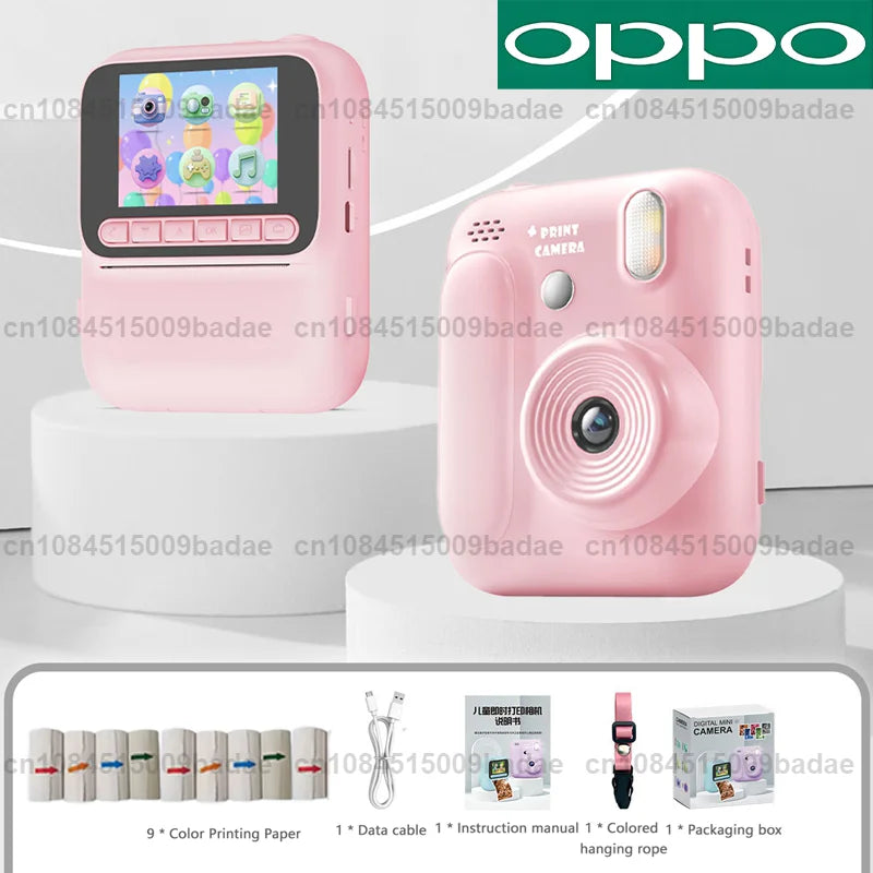 OPPO Kids Instant Camera – 1080P Video, Thermal Print, 32GB, Games & Music