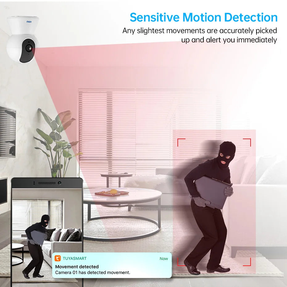KERUI 5MP 4K Mini WiFi Camera – AI Tracking, Tuya Smart, Indoor CCTV
