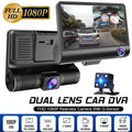 Triple Lens 1080P Dash Cam with Rear & Interior View 4" Display